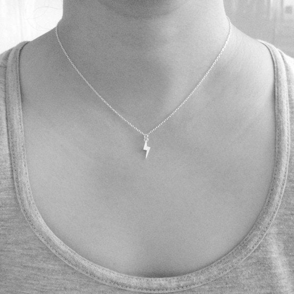 Lightning Bolt Necklace in  Sterling Silver