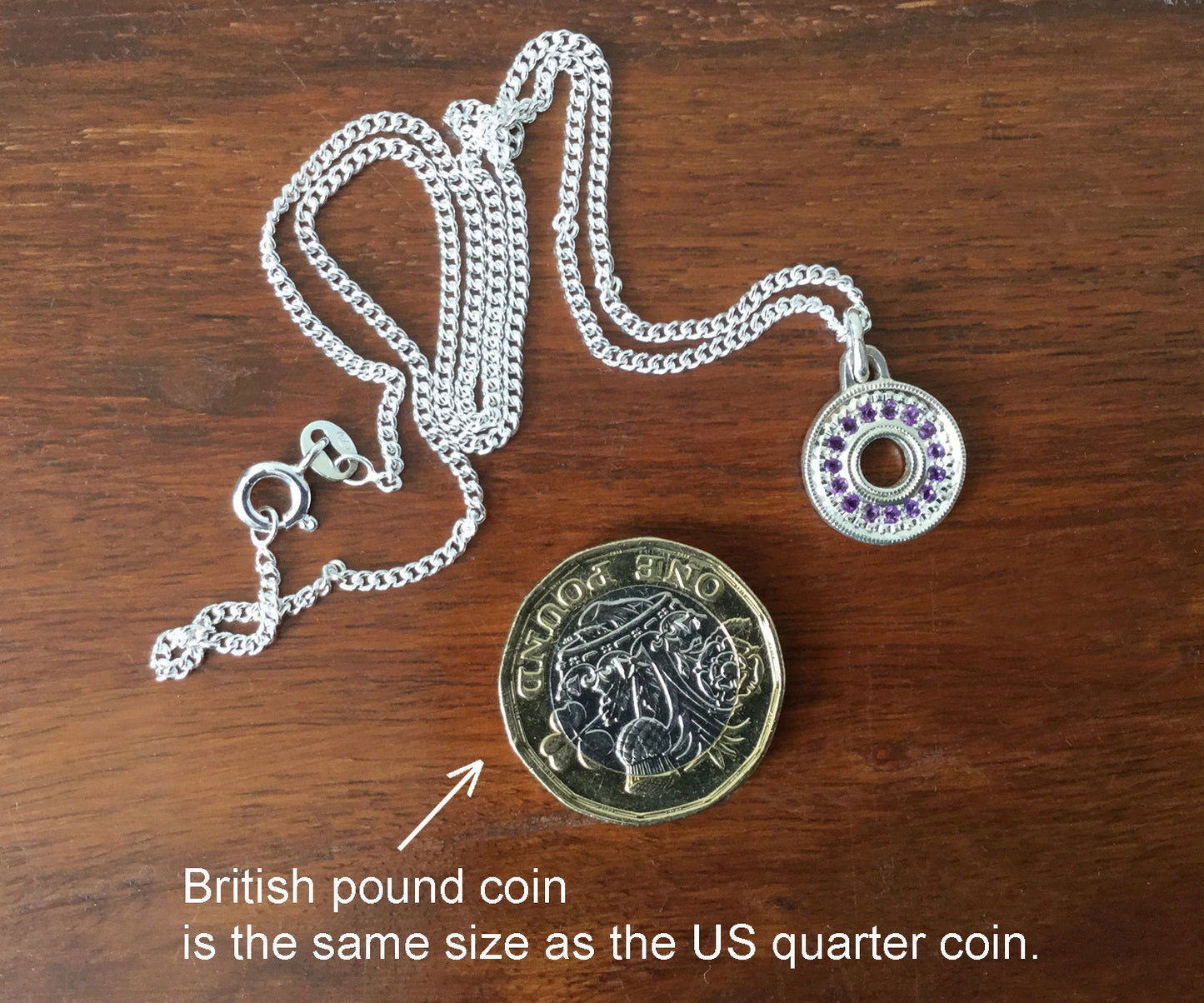 Amethyst Necklace in Sterling Silver, Pave Amethyst Necklace, February Birthstone Necklace