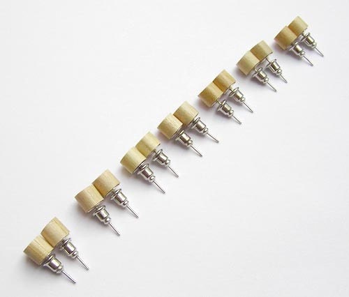 Colour Pencil Stud Earrings, Green Pencil Ear Posts, Blue Pencil Earring, Black Pencil Ear Posts, Wooden Pencil Earrings