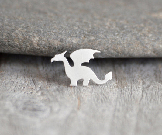 Dragon Pin, Dragon Lapel Pin, Dragon Tie Tack in Sterling Silver