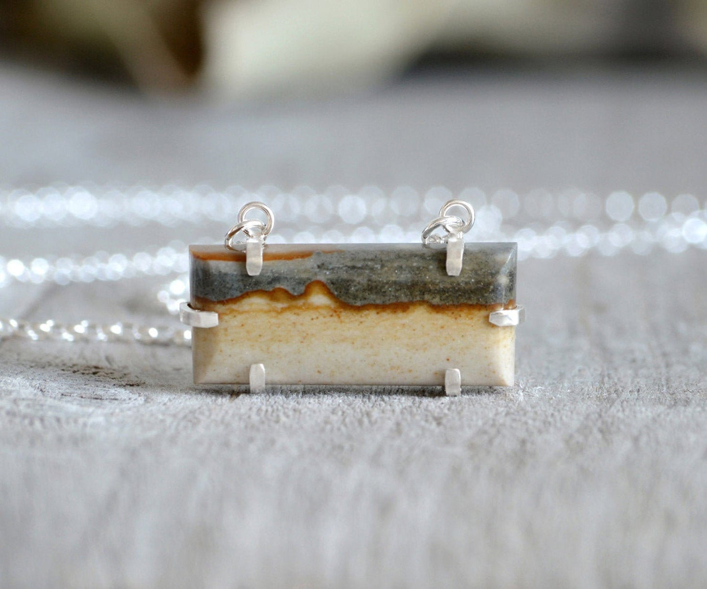 Landscape Jasper Necklace, Starry Night Jasper Necklace