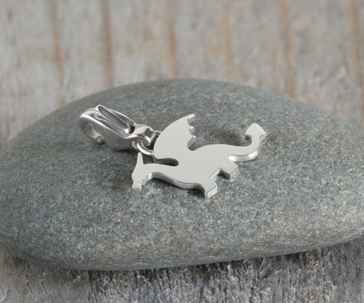 Dragon Charm in Sterling Silver, Silver Dragon Charm