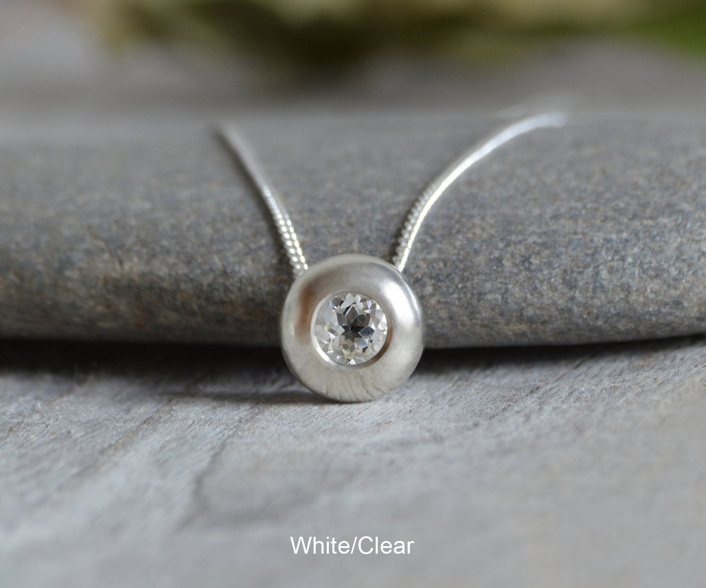 9mm London Blue Topaz Necklace in Sterling Silver, November Birthstone Necklace