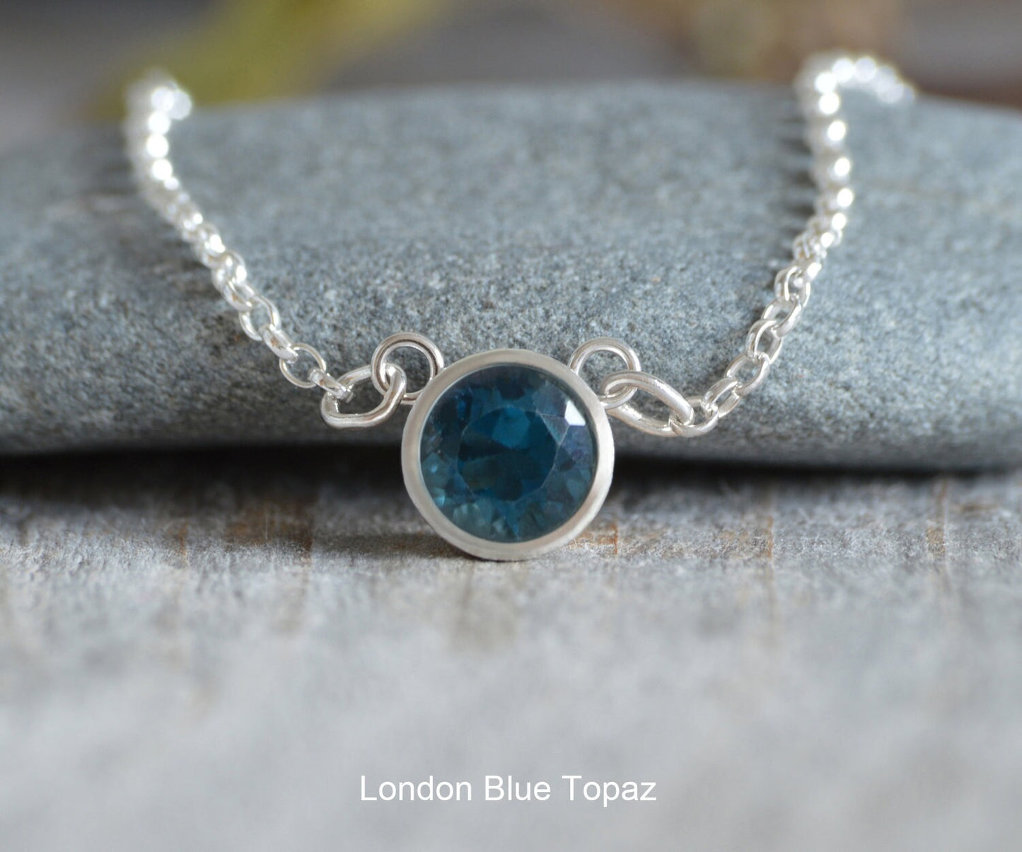 9mm Topaz Necklace in Sterling Silver