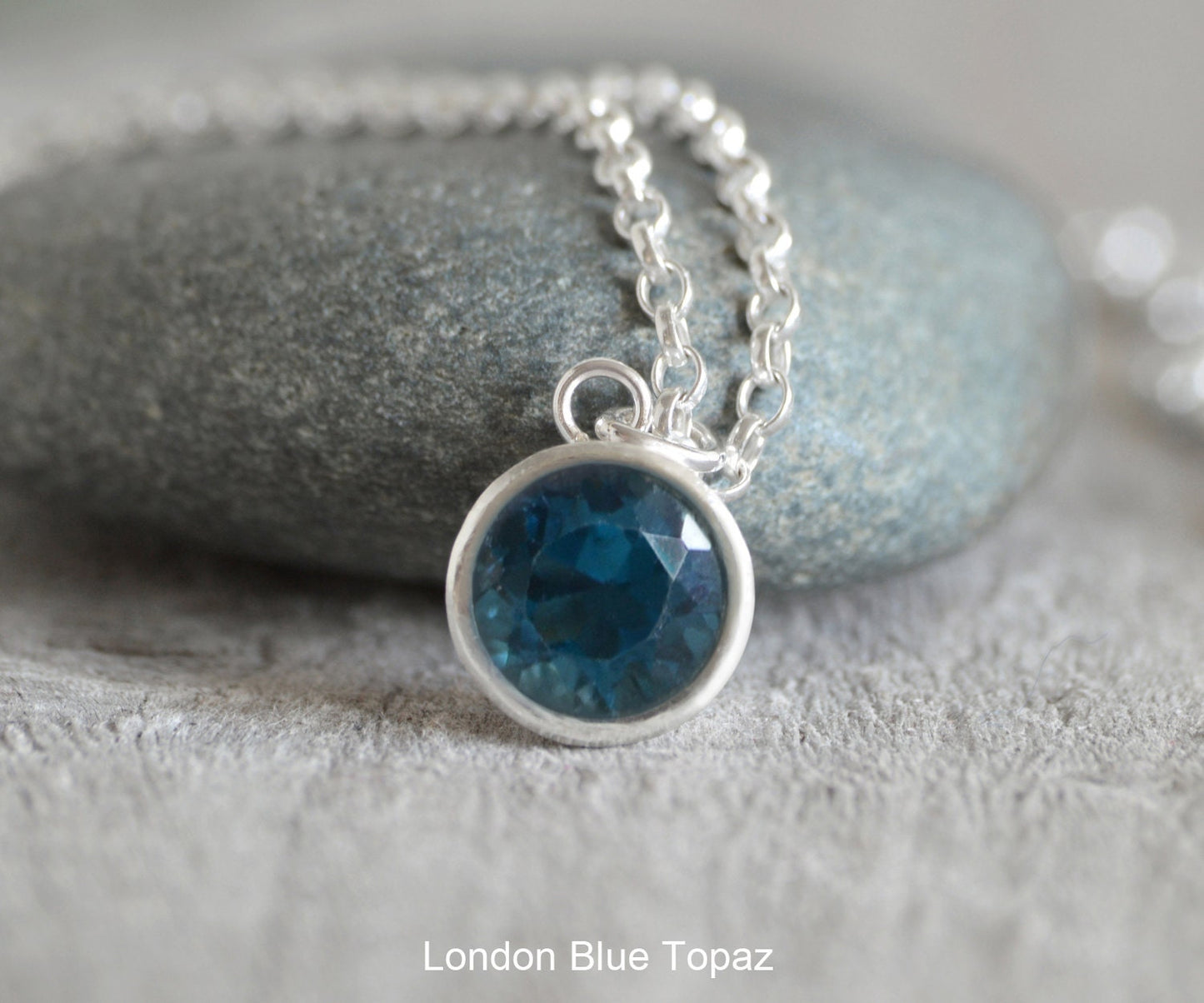 9mm Topaz Necklace in Sterling Silver, November Birthstone Necklace