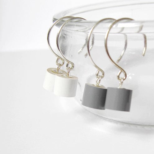 Colour Pencil Earrings, Black Pencil Earring, Grey Pencil Earring, White Pencil Earring