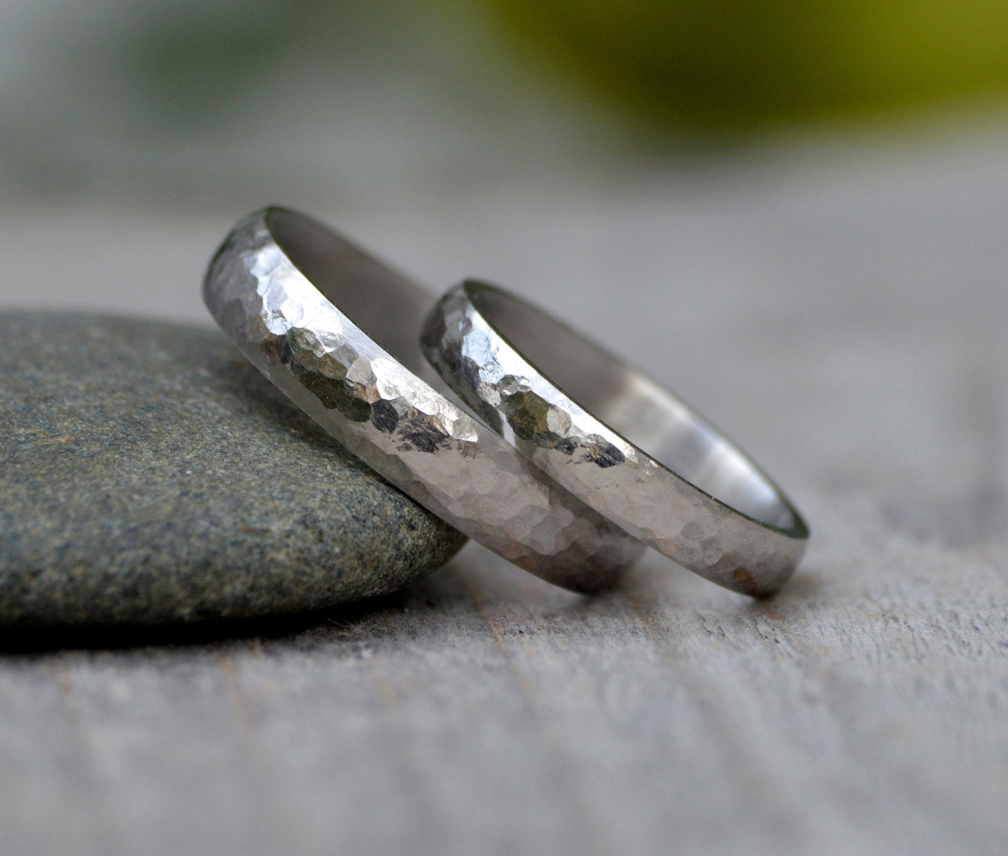 Platinum Wedding Band With Hammered Effect, Platinum Wedding Ring, Rustic Wedding Band, Made To Order