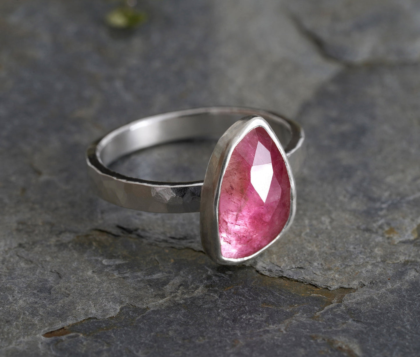 Pink Tourmaline Ring, 1.8ct Tourmaline Ring, October Birthstone Ring