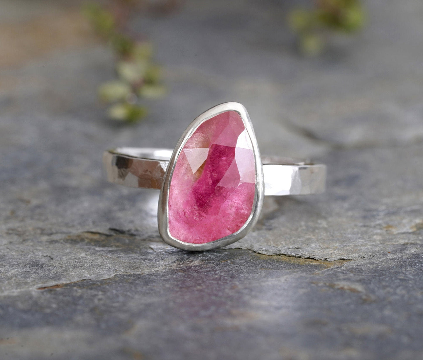 Pink Tourmaline Ring, 1.8ct Tourmaline Ring, October Birthstone Ring