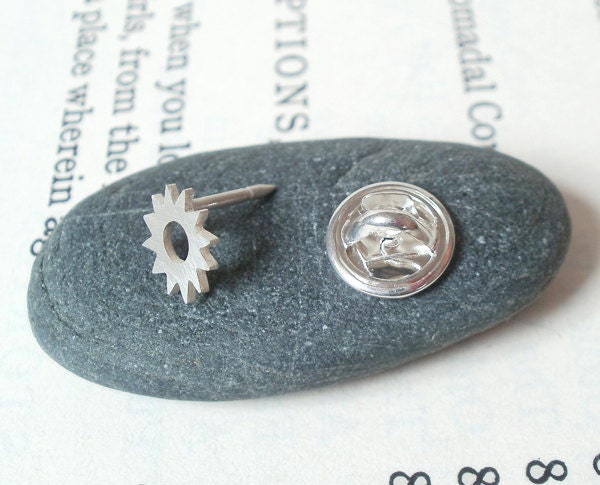 Sunshine Lapel Pin in Sterling Silver, Silver Sunshine Tie Pin