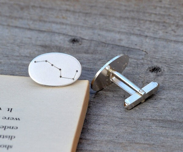 Big Dipper Cufflinks in Sterling Silver, Silver Asterism Cufflinks