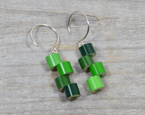 Colour Pencil Earrings, Green Pencil Earring