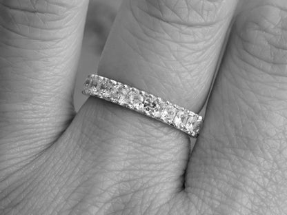 Sterling Silver Eternity Ring, CZ Eternity Ring, 3mm Eternity Ring in UK size K 1/2 (US size 5.5)