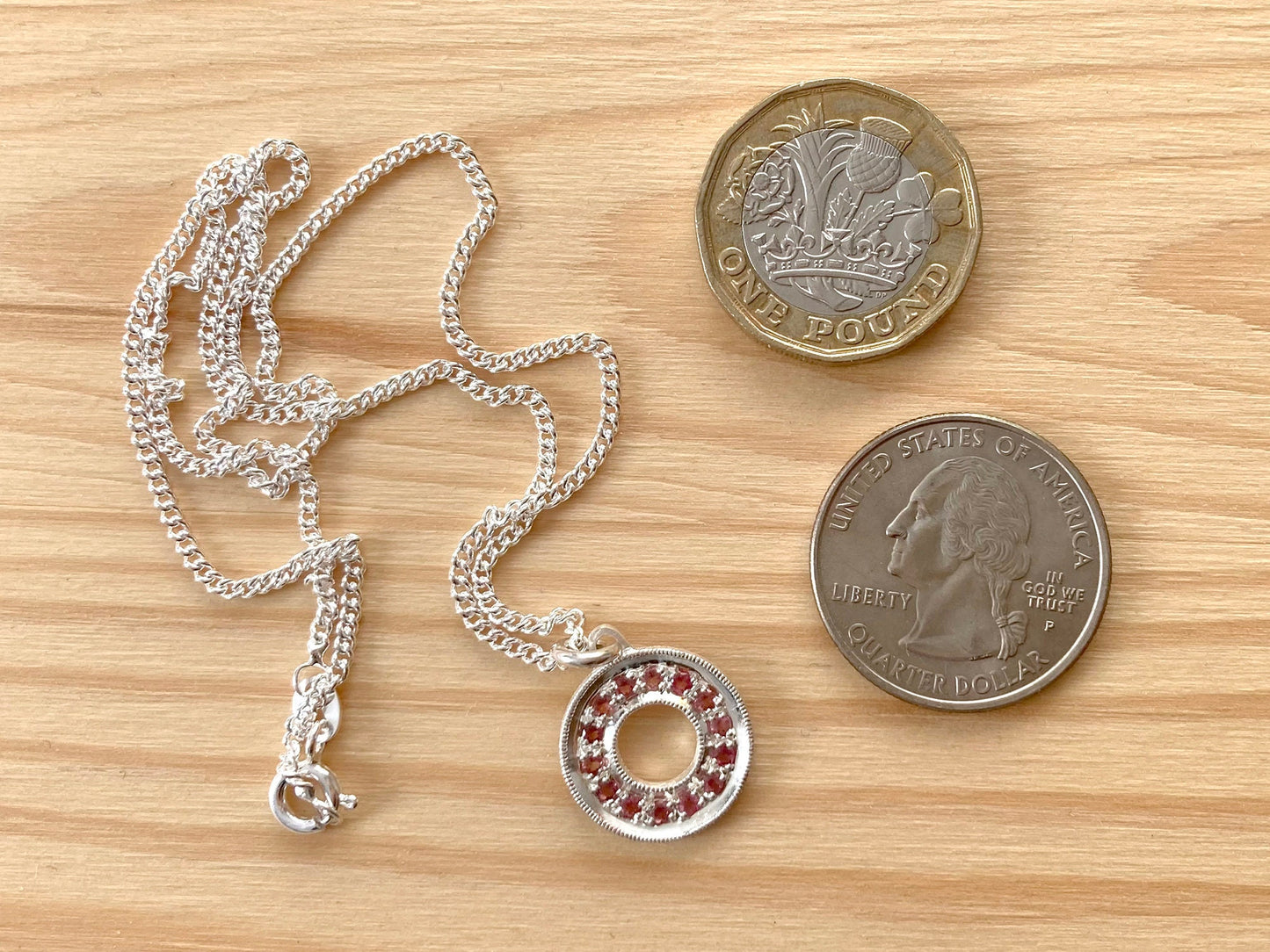 Eternity Tourmaline Necklace in Sterling Silver, Pink Tourmaline Necklace, Infinity Tourmaline Necklace