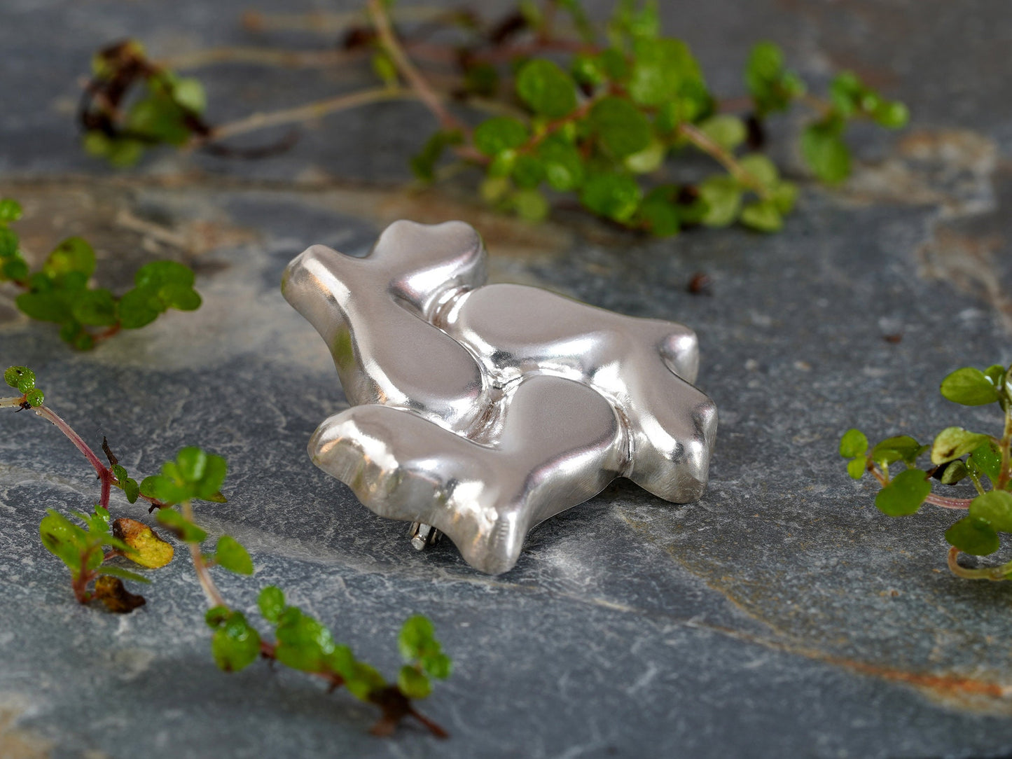 925 Sterling Silver Brooch T, One Of A Kind Brooch in Solid Sterling Silver