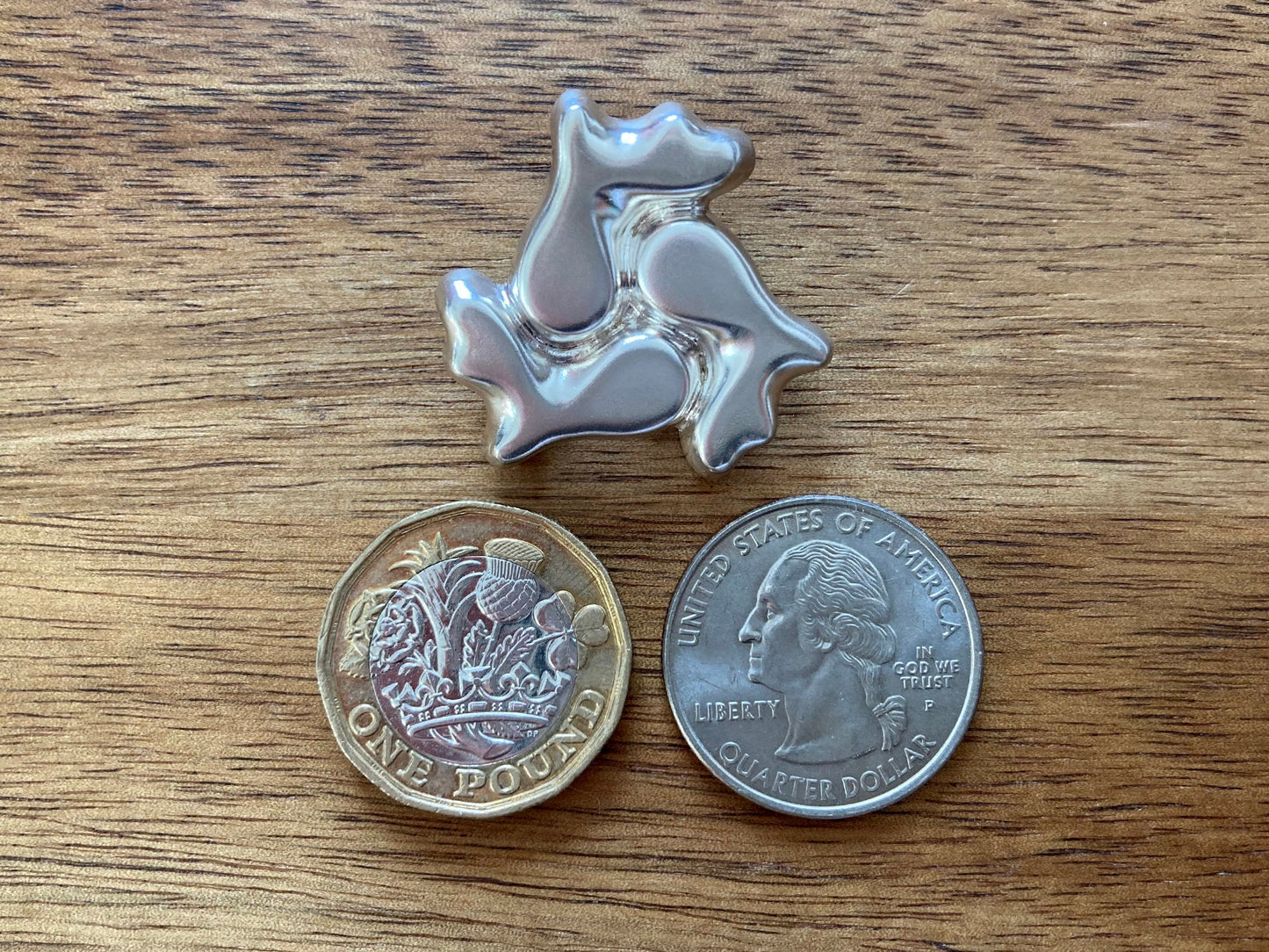 925 Sterling Silver Brooch T, One Of A Kind Brooch in Solid Sterling Silver