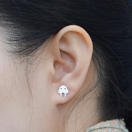 Walrus Stud Earrings in Sterling Silver, Silver Walrus Ear Posts
