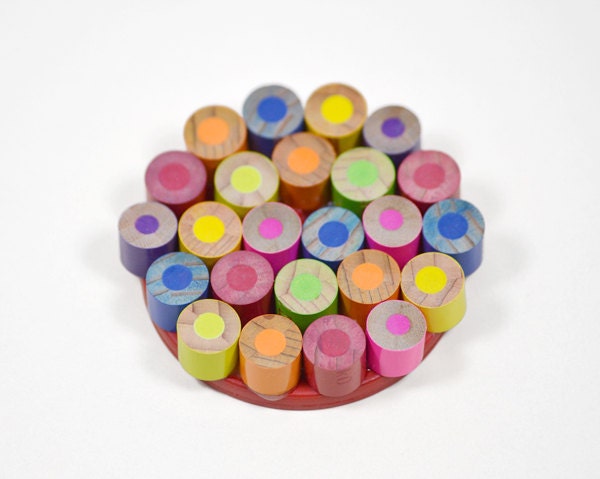 Colour Pencil Brooch, Wooden Pencil Brooch
