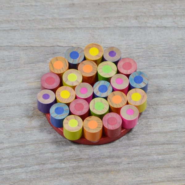 Colour Pencil Brooch, Wooden Pencil Brooch