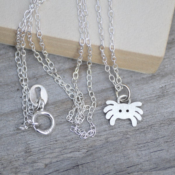 Spider Necklace in Sterling Silver, Silver Spider Necklace