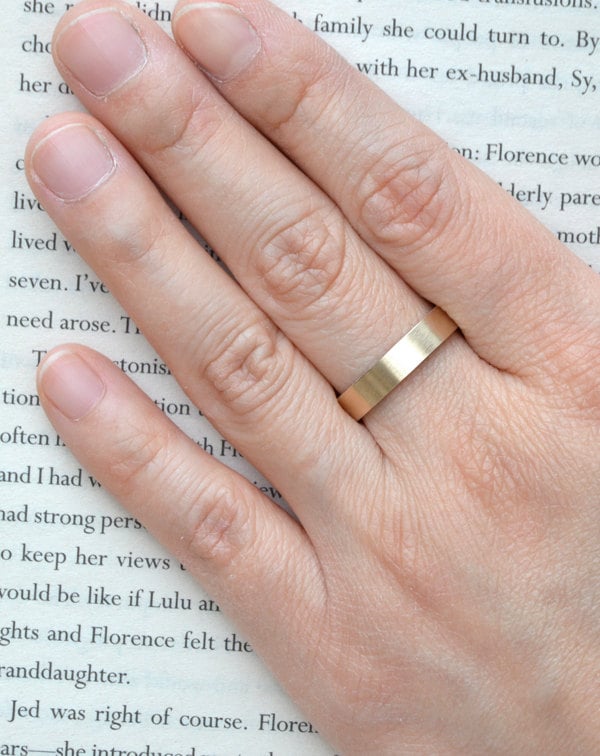 4mm Wedding Band in 9k Yellow Gold, Traditional Wedding Ring, Plain Wedding Band