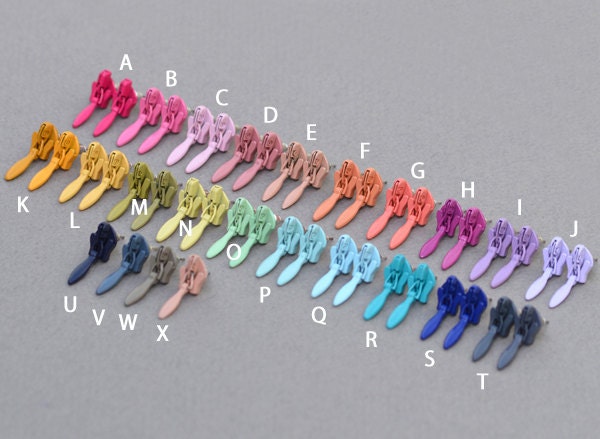 Zipper Stud Earrings, Zipper Ear Posts