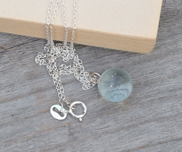 Glass Ball Necklace in Sterling Silver