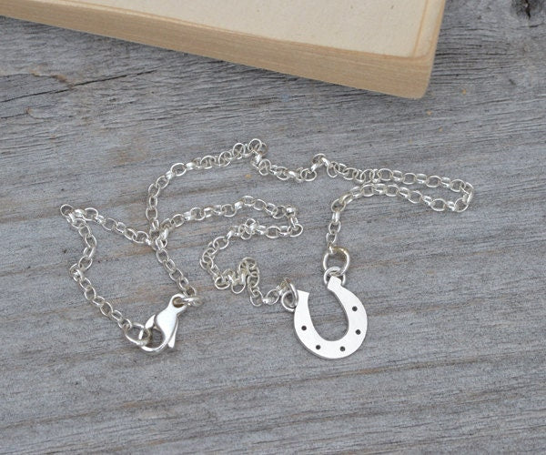 Horseshoe Bracelet in Sterling Silver, Personalized Horseshoe Bracelet, Horseshoe Anklet