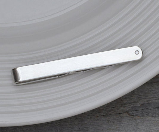 Diamond Tie Slide, Diamond Tie Clip, Diamond Jewelry for Him