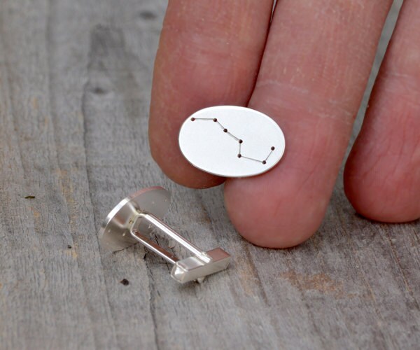 Big Dipper Cufflinks in Sterling Silver, Silver Asterism Cufflinks