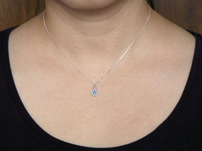 Small Australian Opal Doublet Necklace in Sterling Silver