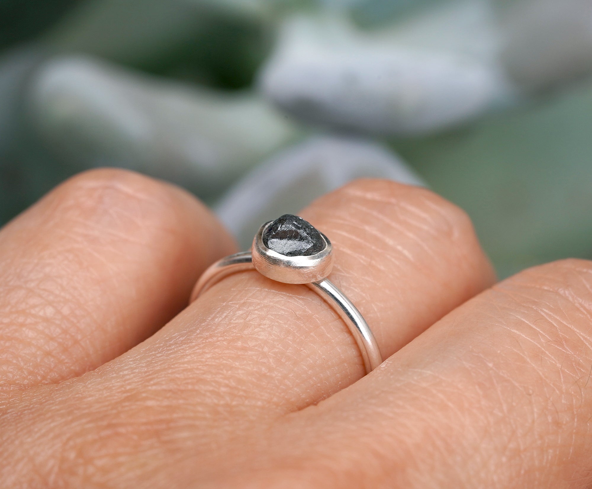 Rough black clearance diamond ring