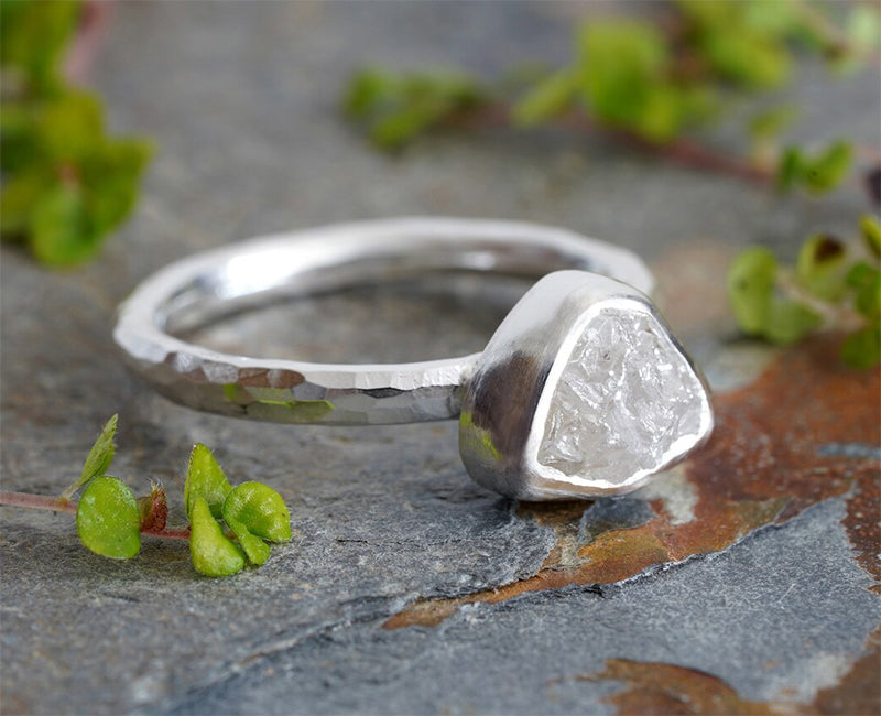 1.40ct Light Grey Rough Diamond Engagement Ring