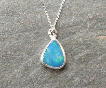 1.65ct Australian Opal Doublet Necklace in Sterling Silver