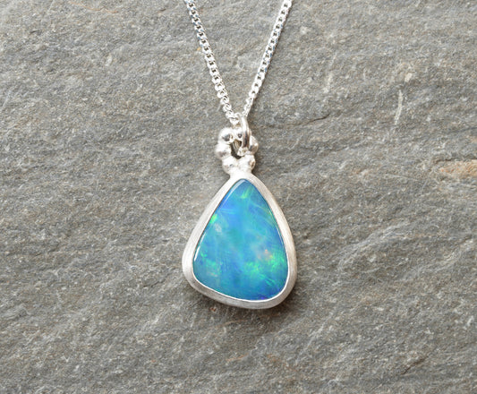 1.65ct Australian Opal Doublet Necklace in Sterling Silver