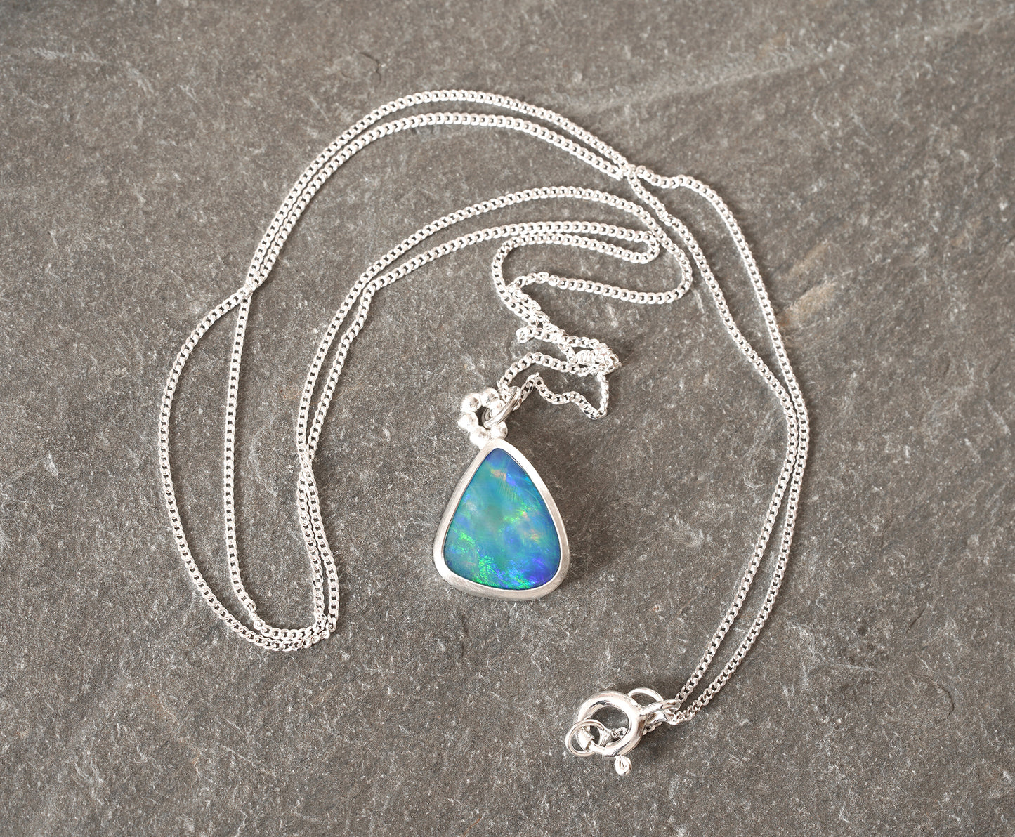 1.65ct Australian Opal Doublet Necklace in Sterling Silver