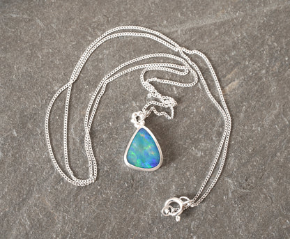 1.65ct Australian Opal Doublet Necklace in Sterling Silver