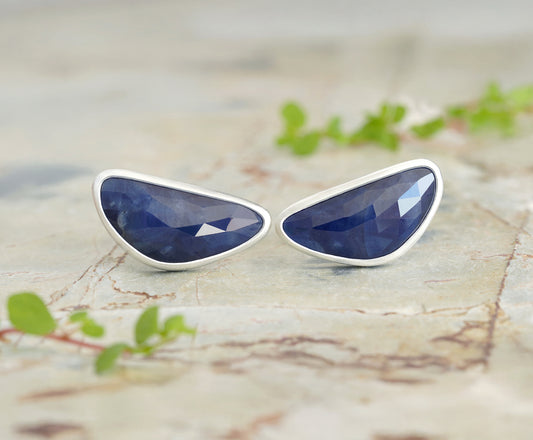 17ct Sapphire Cufflinks in Sterling Silver