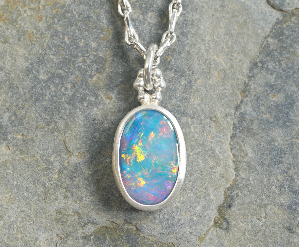 1.8ct Australian Opal Doublet Necklace in Sterling Silver