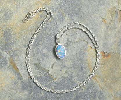 1.8ct Australian Opal Doublet Necklace in Sterling Silver