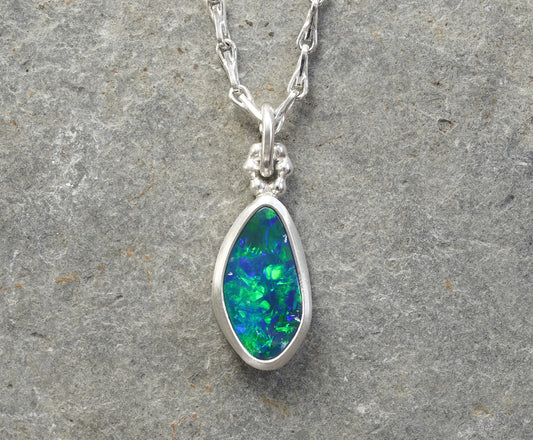 1.35ct Australian Opal Doublet Necklace in Sterling Silver