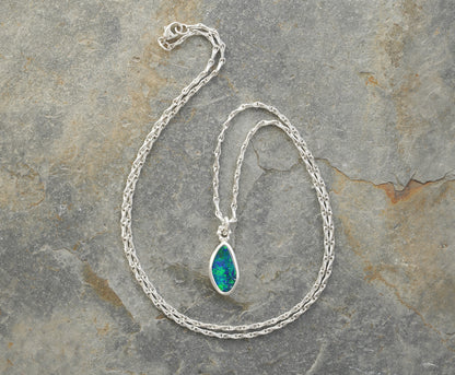 1.35ct Australian Opal Doublet Necklace in Sterling Silver