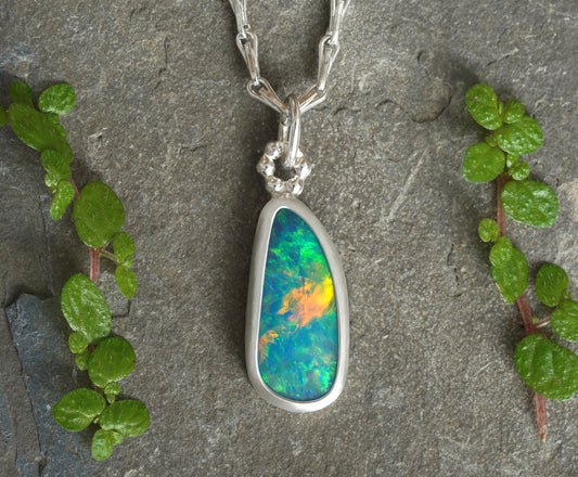 2.2ct Australian Opal Doublet Necklace in Sterling Silver