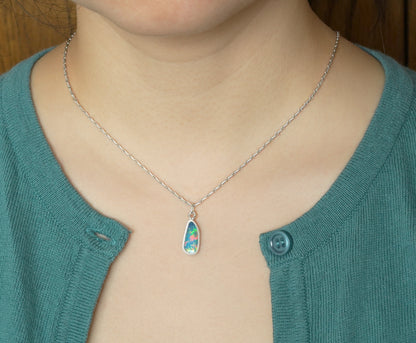 2.2ct Australian Opal Doublet Necklace in Sterling Silver