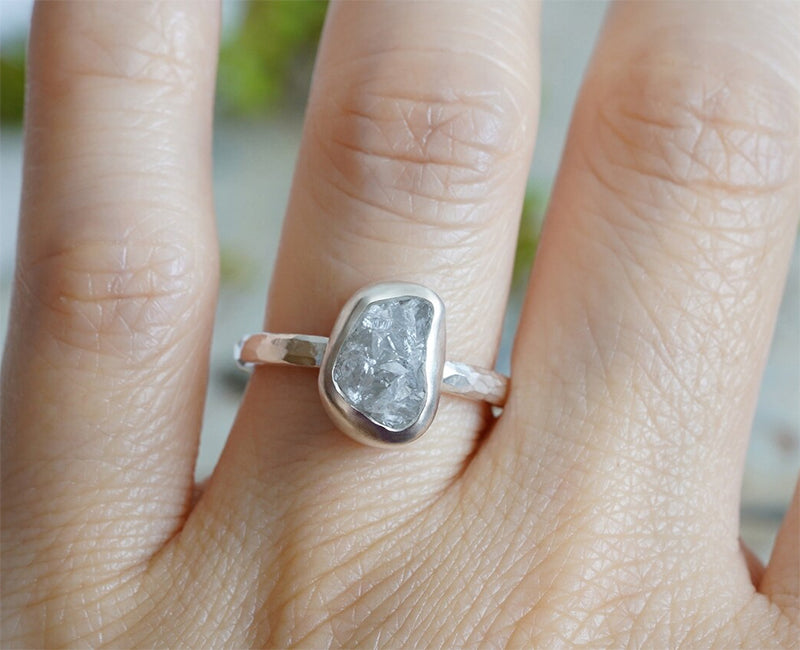 2.45ct Rough Light Grey Diamond Ring