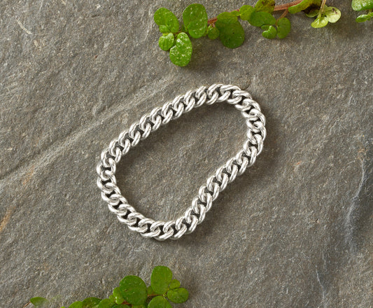 Curb Chain Ring in Sterling Silver