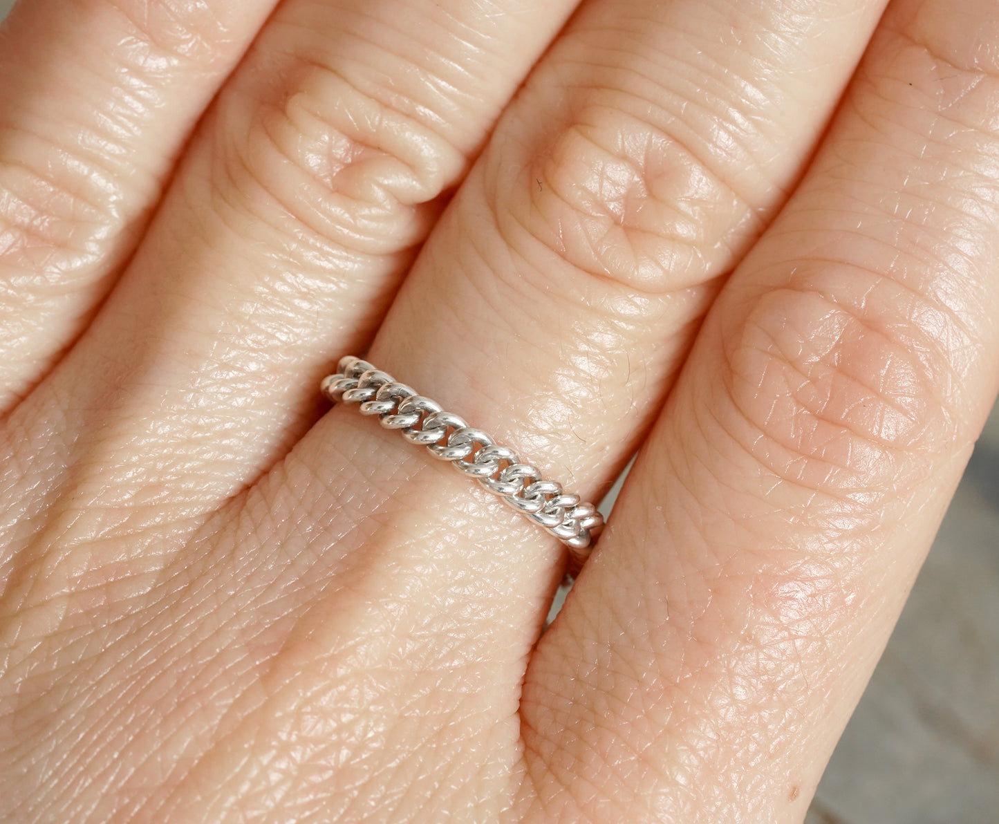 Curb Chain Ring in Sterling Silver