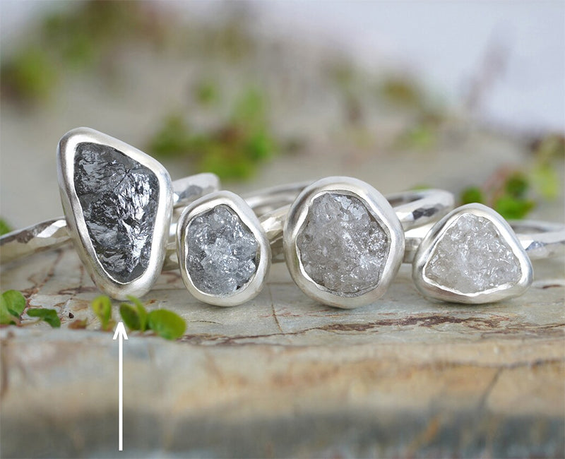 3.61ct Dark Mercury Grey Diamond Engagement Ring