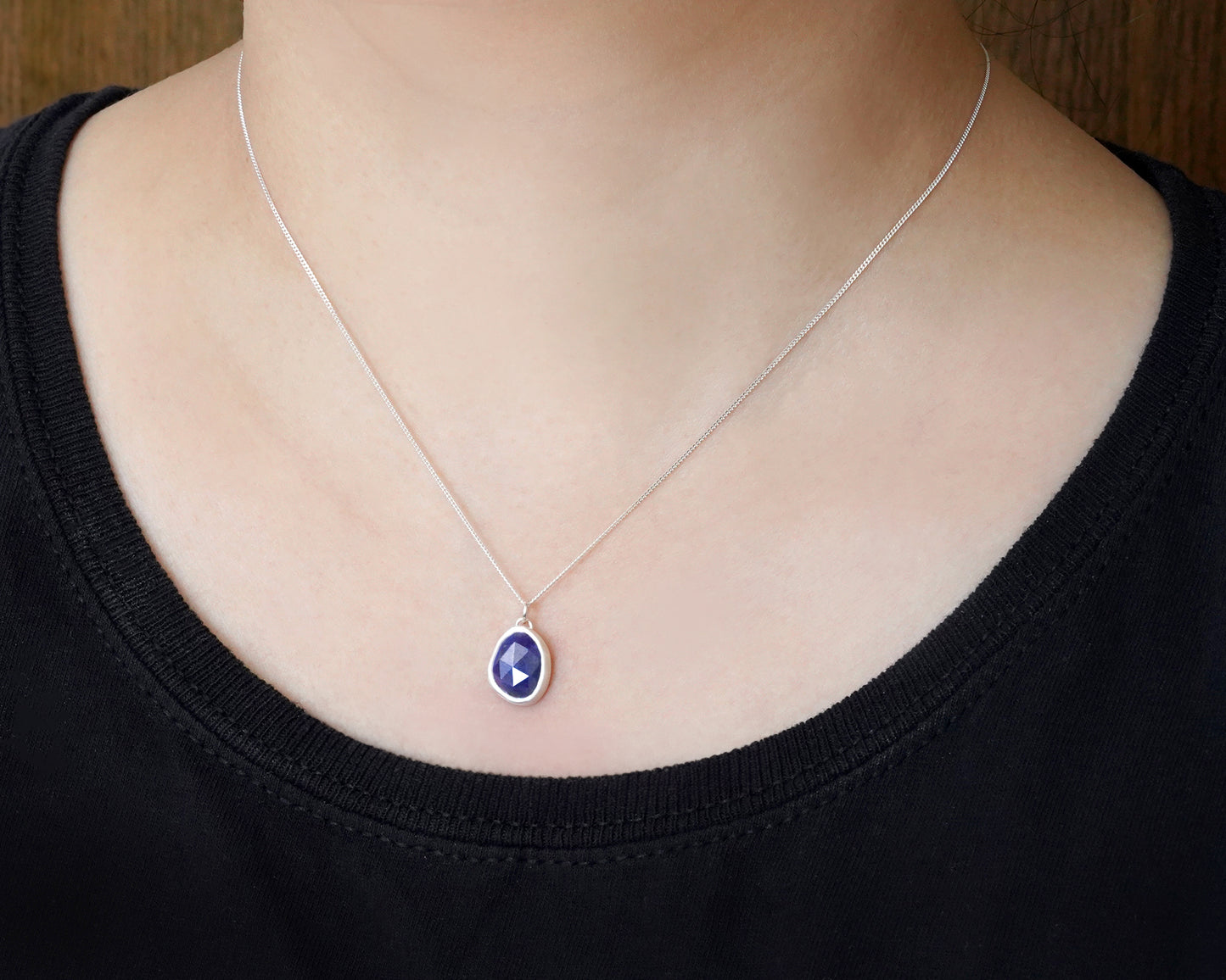 3ct Lapis Lazuli Necklace in Sterling Silver