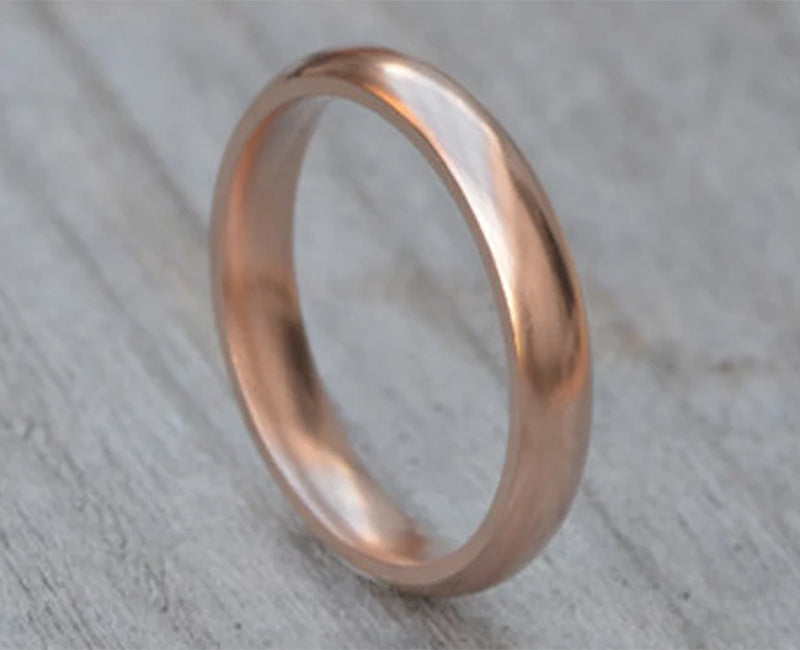 3mm, 4mm Rose Gold Wedding Band